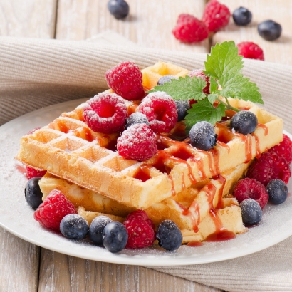 Dinkelwaffeln mit Beeren