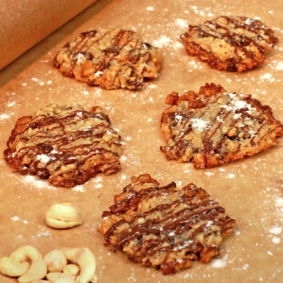 Haferflocken Florentiner sind super leckere Weihnachtsplätzchen mit Nüssen