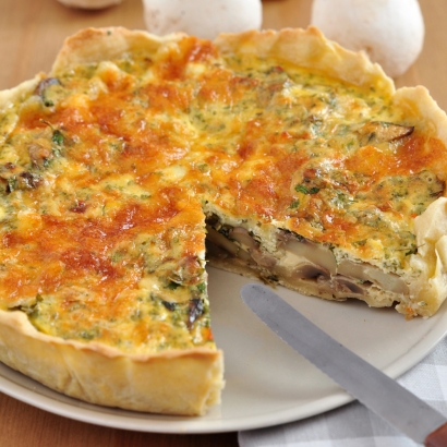 Herbstquiche mit Pilzen und Brokkoli