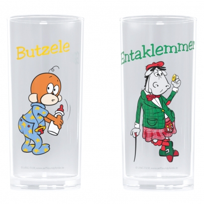 Äffle Und Pferdle Trinkglas 2er-Set – Motive „Butzele“ & „Entaklemmer“, 290 Ml, Spülmaschinenfest