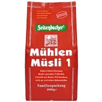 Mühlen Müsli 1 mit einer vollwertigen Flockenmischung aus Dinkelvollkorn-, Hafervollkorn- und Gerstenflocken