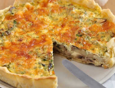 Herbstquiche mit Pilzen und Brokkoli