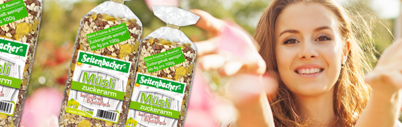 Seitenbacher Müsli zuckerarm das Müsli ohne  Zucker mit viel Eiweiß und wichtigen Ballaststoffen Seitenbacher Müsli zuckerarm das Müsli ohne  Zucker mit viel Eiweiß und wichtigen Ballaststoffen